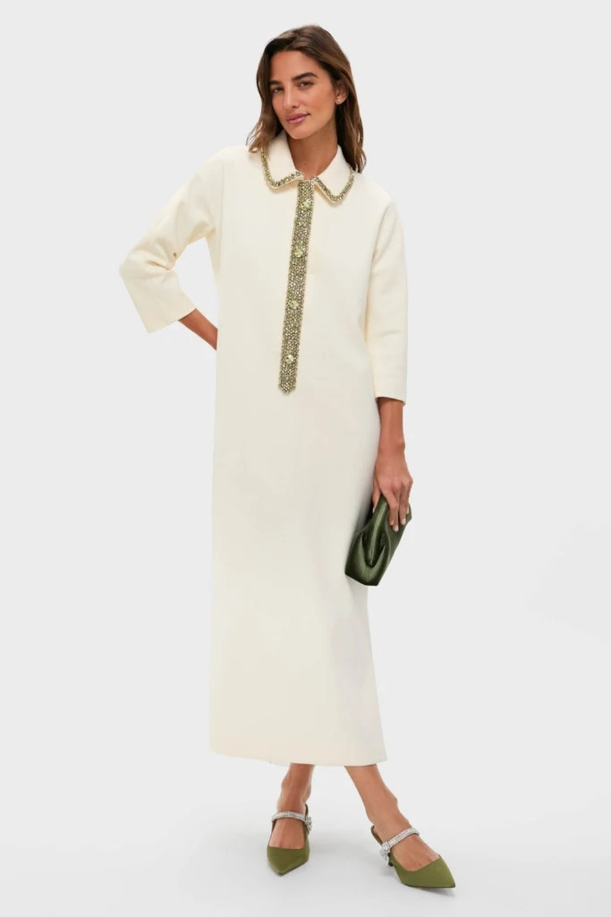 Tuckernuck Winter White Embellished Nicola Maxi Dress